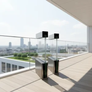 Modern Design Steel & Aluminum Alloy Frameless Glass Railing Easy To Install U-Channel Clamp Balustrades For Apartment Use