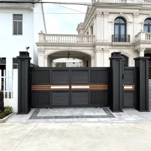 Modern Electric Outdoor Aluminum Gates Automatic Sliding Swing Style Privacy Design Animal Fencing Yard Security