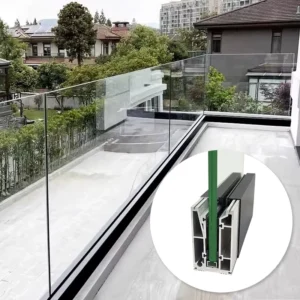 Modern Frameless Balustrade Handrails Balcony Aluminum U Channel 6000 Series T5 CNC Glass Railing Deck Design
