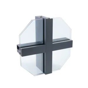 Modern Fully Exposed Aluminum Curtain Wall Profile for Office and High Rise Building Construction
