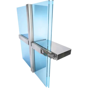 Modern Glass Curtain Wall for Building Facade with Aluminum Profile Tempered Low E Glass Heat insulation & Fireproof