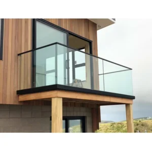 Modern Heavy Duty Design Aluminum Base U Channel Profile Glass Railings for Balcony Deck and Stairs