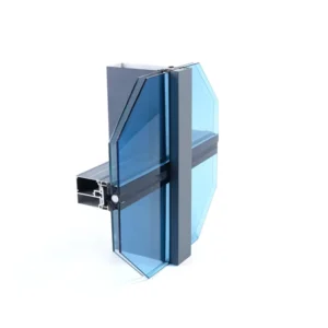 Modern Horizontal Hidden Vertical Exposed Aluminum Curtain Wall Profile for Commercial Buildings