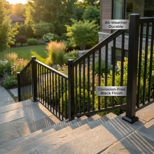 Modern Indoor Outdoor Aluminum Alloy Stair Railing Handrail System for Residential Project