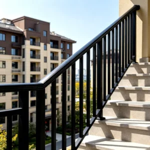 Modern Industrial Aluminum Staircase Railing Heavy Duty Metal Handrails Villa Commercial Building Custom Design Safety Guard