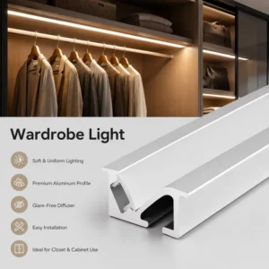 Modern LED Aluminum Profile for Cabinet Closet Recessed Anti-Glare Design Bending Cutting for Furniture Decorations
