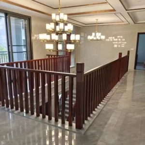 Modern Luxury Solid Wood Staircase Handrail Self Built Indoor Attic Guardrail for Villa Handcrafted Fence by Homeowners