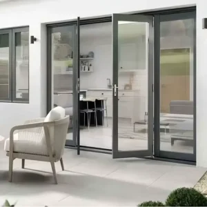 Modern Minimalist Design Aluminum Alloy Profile Entry Door Soundproof Thermal Break Aluminum Hinged Doors
