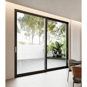 Modern Minimalist Slim Frame Aluminum Sliding Door Black Narrow Profile Glass Partition Door for Kitchen and Balcony