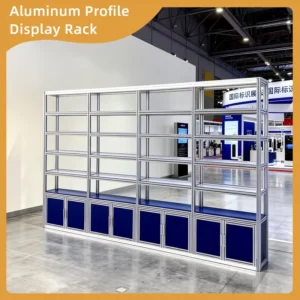Modern Modular Aluminum Profile Exhibition Stand Multi Tier Grid Display Rack