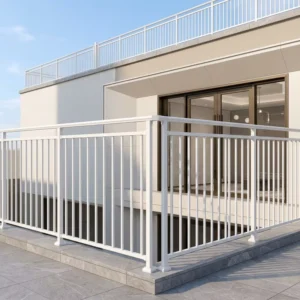 Modern Outdoor Aluminum Alloy Powder Coated UV Resistant Tube Railing Profile for Security Fencing Customizable Dimensions 3D