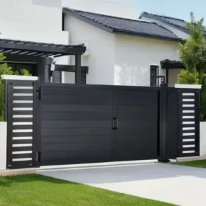 Modern Outdoor Automatic Aluminum Alloy Electric Fence Gate Smart Lock Security Eco friendly Weather Resistant 5 Year Warranty