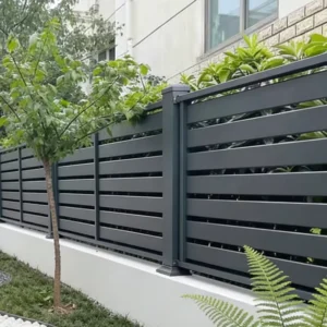 Modern Powder Coated Aluminum Slat Fencing Panels for Garden Privacy Outdoor Metal Balustrade Railing for Residential