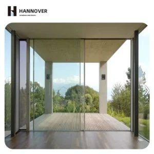Modern Slim Frame Glass Sliding Door Thermal Insulation Soundproof Glazing System Exterior Hotel Trackless Design