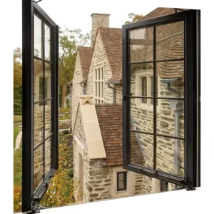 Modern Soundproof Hurricane Proof Aluminum Alloy Framed French Double Glazed Casement Windows AS2047 Standard