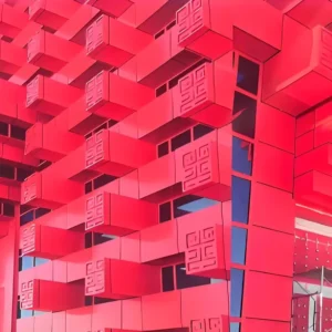 Modern Style Aluminum Cladding for Curtain Wall Red Glass Extrusion Profile for Living Room Decoration Metal Aluminium Profiles
