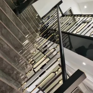 Modern Style Private Villa Staircase Aluminum Balustrades Verandah Handrails Railing