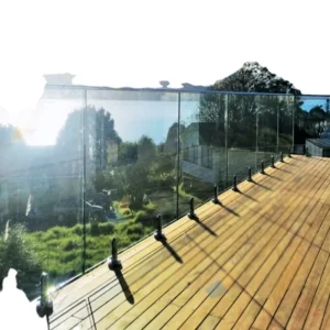 Modern U Channel Glass Railing Laminated Tempered Glass Handrails Frameless Glass Balcony Balustrade