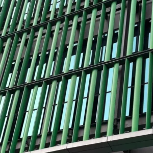 Modern Vertical Aluminum Alloy Louver Exterior Shutter with Adjustable Blades Eco Friendly Outdoor Panel