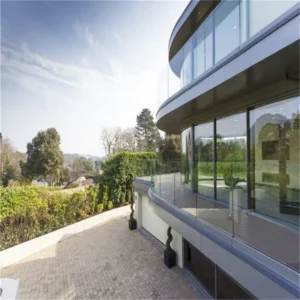 Modern Villa Frameless Glass Balustrades Aluminum Outdoor Balcony Fence U Shape Channel System Profile Stair Handrails