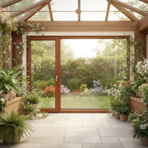 Modern Villa Gym Sunroom Greenhouse Curtain Wall Floor Vent Window for Maximum Sunlight Plant Growth Easy Ventilation Clear View