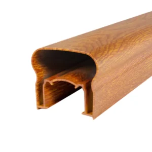 Modern Wood Grain Aluminum Handrail Profile with Rust Resistant Finish for Balcony Stair Villa Outdoor Use