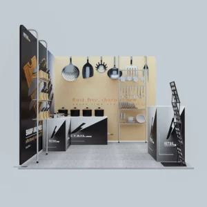 Modular 3*3m Aluminum Profile for Trade Show Equipment Exhibition Booth Seg Light Box Display Customized 10x10ft