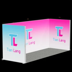 Modular Aluminum Alloy Exhibition Booth Surround Style Display U Shape Backwall Double Side Wings Brand Graphic High Brightness