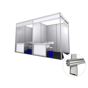 Modular Aluminum Exhibition Booth System 8 Way T Slot Profile Frame for Trade Show Display Stand
