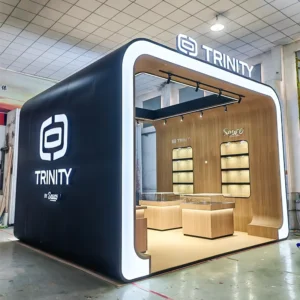 Modular QUICK BUILD Exhibition Stand Reusable Wooden Trade Show Booth 10*20*20ft Custom Design Event Equipment Exhibition Booth