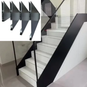 Multi color Side mounted Stair Aluminum Channel U shaped Glass Railing Aluminum Profile Household Railings for Staircases