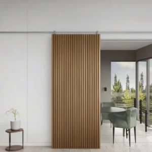 New Pattern Home Furnishing Non Unpleasant Odor Invisible Installation Aluminum Profile Hydraulic Wooden Sliding Interior Door