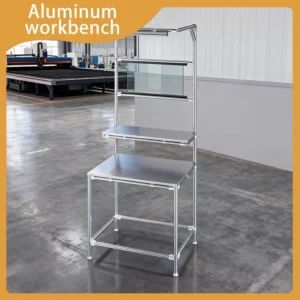 Noise Reduction Vertical Storage Aluminum Profile Industrial Workbench Stable Multi Tier Station with Soundproof Shelves
