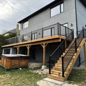 Nordic Style Outdoor Garden Balcony Black Stair Balustrades Handrails Modern Simple Aluminum Parapet Railing Design