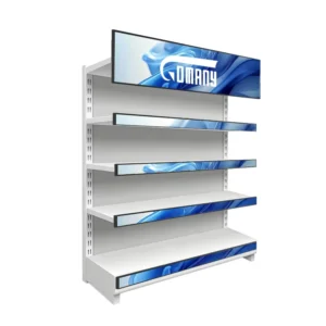 OEM DIY Store 47 Inch Android 11 Wall Mounted 4K Auto Brightness Advertising Customizable LCD Shelf Screen