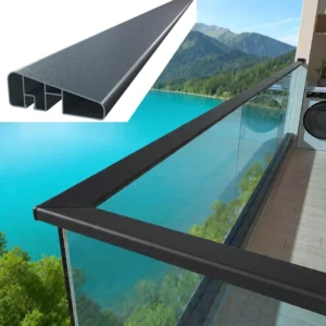Outdoor Aluminum Alloy Handrail Balcony Inclined Handrail Surface Design Glass Railing Residential Viewing Handrail