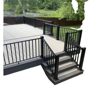 Outdoor Aluminum Balcony Handrail Profile Aluminum Balustrades Deck Pickets Railing and Fence for Balcony