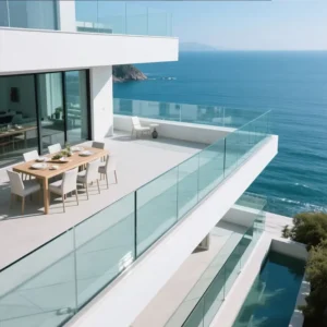 Outdoor Aluminum U Channel Glass Railing Profile Balcony 12-20mm 6+6mm 8+8mm Laminated Glass Fence Balustrade Handrail