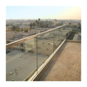 Outdoor Balcony Glass Frameless Balustrade Railing Clamp Aluminum U Shape Channel System Profile