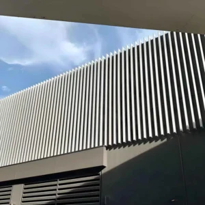 Outdoor Metal Curtain Wall Aluminum Profile Ventilated Facade Vertical Grille Exterior Wall