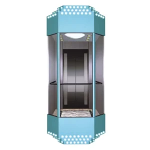 Outdoor Panoramic Glass Lift with Gearless AC Drive PVC Floor Elegant Decoration
