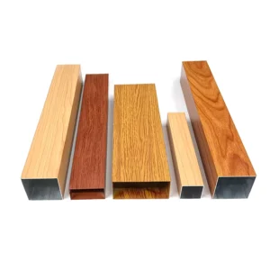 Outdoor Using Fluorocarbon Wood Grain Aluminium Profile Aluminum Wood Finish Profile for Australia