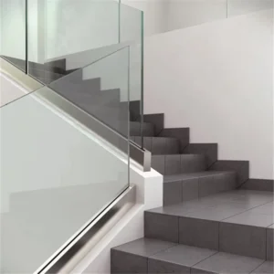 PRIMA Modern Aluminum U Shaped Safety Handrail with Adjustable Height for Mall Use Indoor/Outdoor U Channel Glass Railing