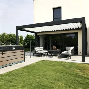 Pergolado Pronta Entrega 16ft Motorized Aluminum Louver Roof Pergola Gazebo Pavilion Garden Landscaping Decking Awning