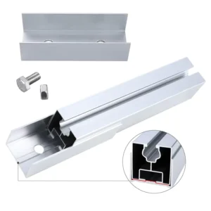 Photovoltaic Bracket Guide Rail Connector Aluminum Alloy AL6005-T5 Silver Solar Panel Fixing Frame Z-splicing Kit 125g