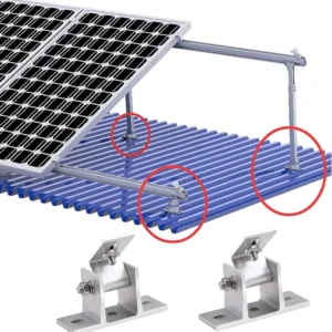 Photovoltaic Support Frame Front Foot Corrugated Iron Sheet Roof Solar Panel Aluminum Frame Support Foot 4pcs Set