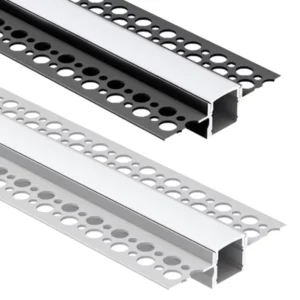 Plaster in led aluminum profile with led strip lights