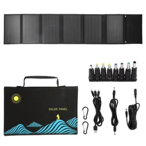 Portable Foldable Solar Panel Bag 40 60W Waterproof Outdoor Solar Power Charger Mini Lightweight Solar Black Off Grid