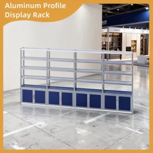 Portable Modular Aluminum Profile Exhibition Display Stand Lightweight Multi Grid Shelving Unit for Mobile