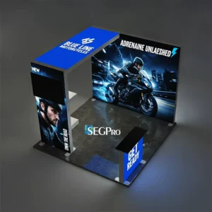 Portable Reusable Aluminum PVC Profile Expo Booth 10X10ft Eco Friendly LED SEG Tradeshow Light Box Exhibition Booth